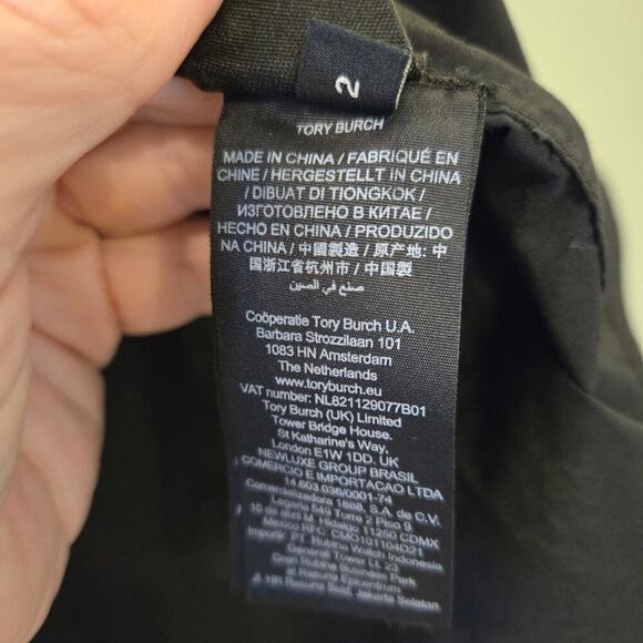 Tory Burch Scalloped Poplin Bow Blouse size 2 Preppy Dark Academia matrix - Picture 6 of 9